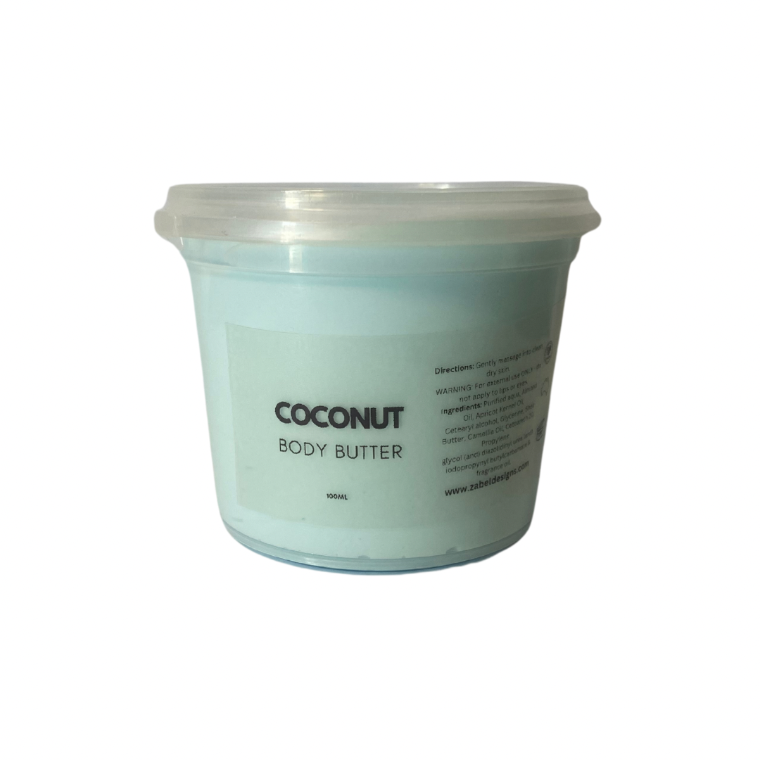 coconut body butter.made by zabel designs. Vegan friendly.