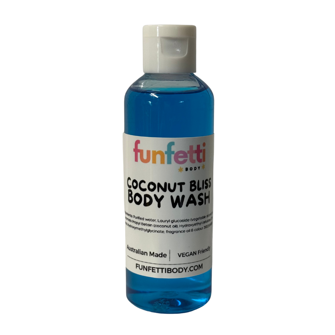 Coconut bliss body wash. Handmade by Funfetti Body. Vegan friendly.