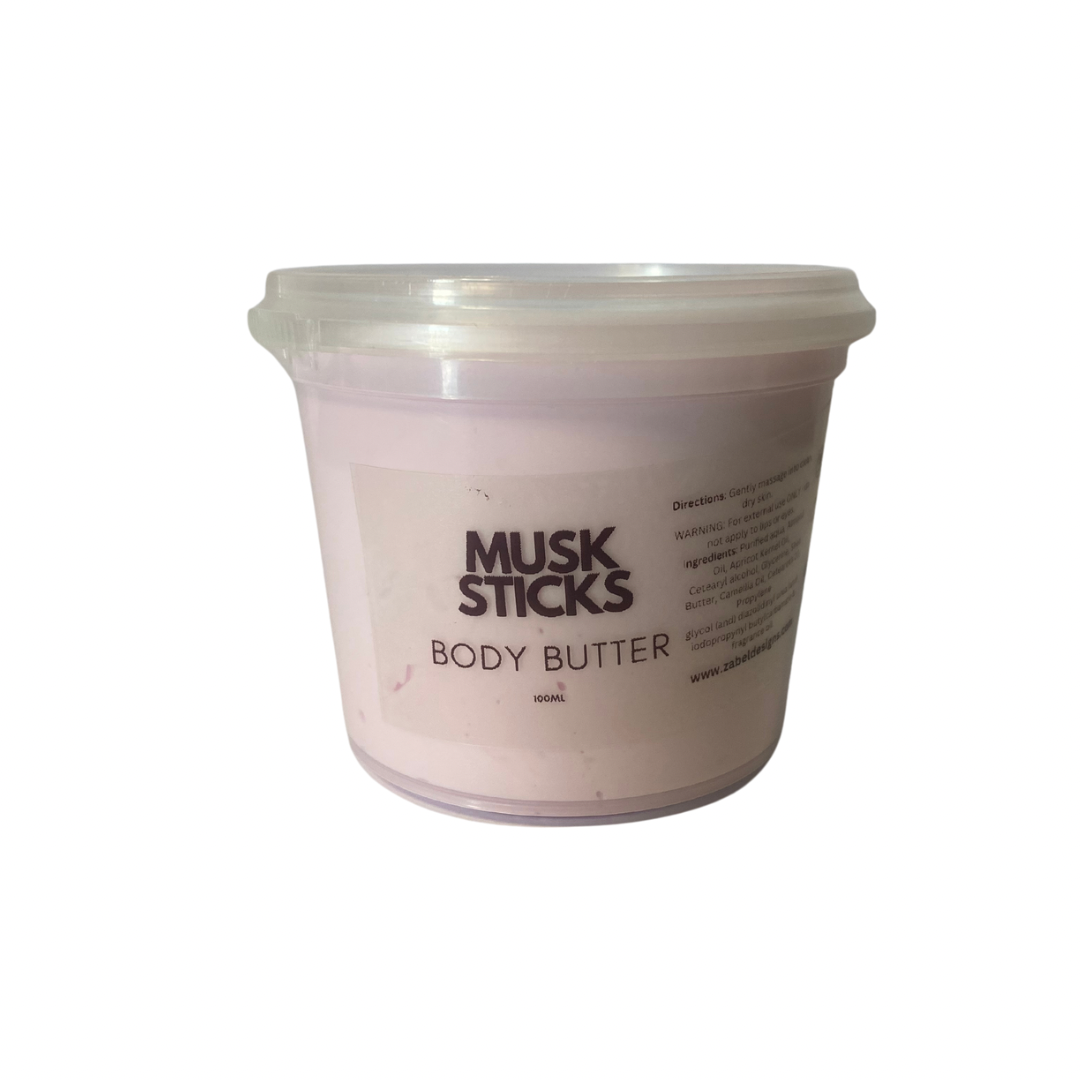 Musk sticks body butter. Handmade by zabel designs. Vegan friendly.
