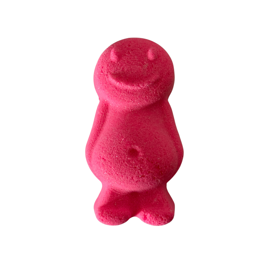 jelly baby bath bomb filled with a hidden colour. All hand painted. Vegan friendly. Australian Small business.